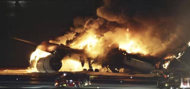 Japan Airlines Tokyo Airport crash victims and crew escaped the fire